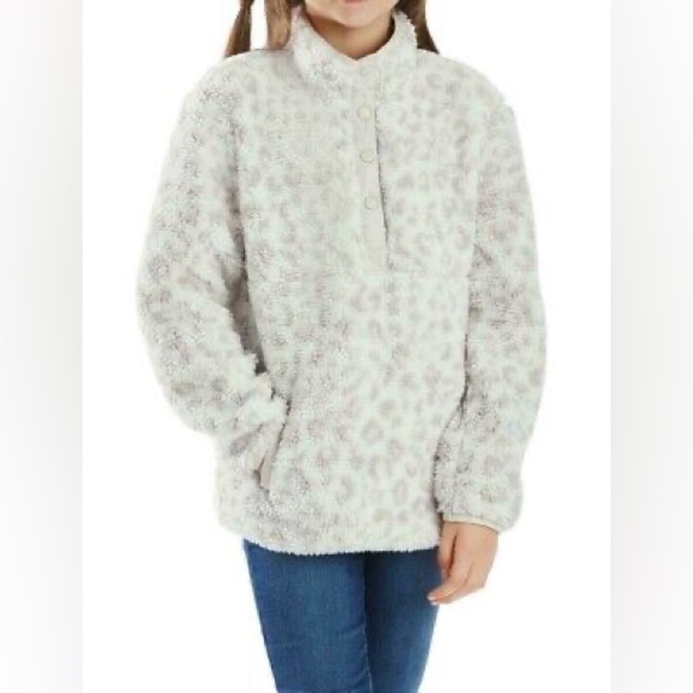 Sherpa Leopard Pullover Sweater - Member’s Mark size 8